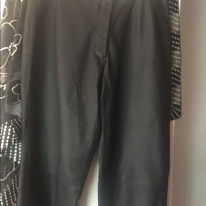 Ladies black leather pants